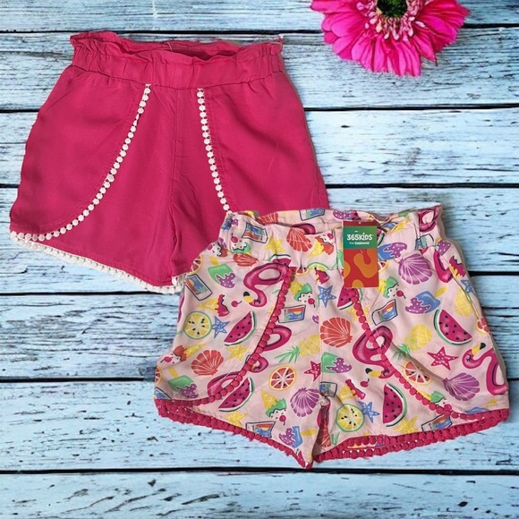 360 Kids Garanimals Girls Size 6 Shorts boho embroidered Set 2 Pcs pink pattern - Picture 2 of 7